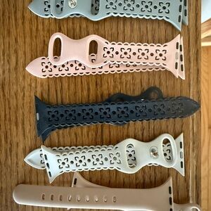 Set of Four Floral Cutout Watch Bands